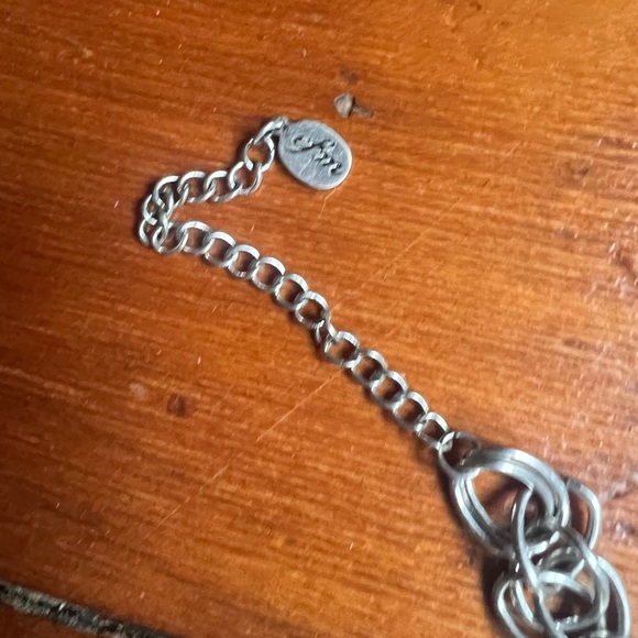 Women’s choker chain link sequin waterfall necklace rhinestone black silver - Picture 4 of 4